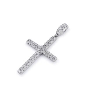 Sterling Silver Clear CZ Cross Necklace Pendant New